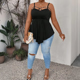 Women's 2-5XL Fashion Designer Irregular Singlets (Plus Size)