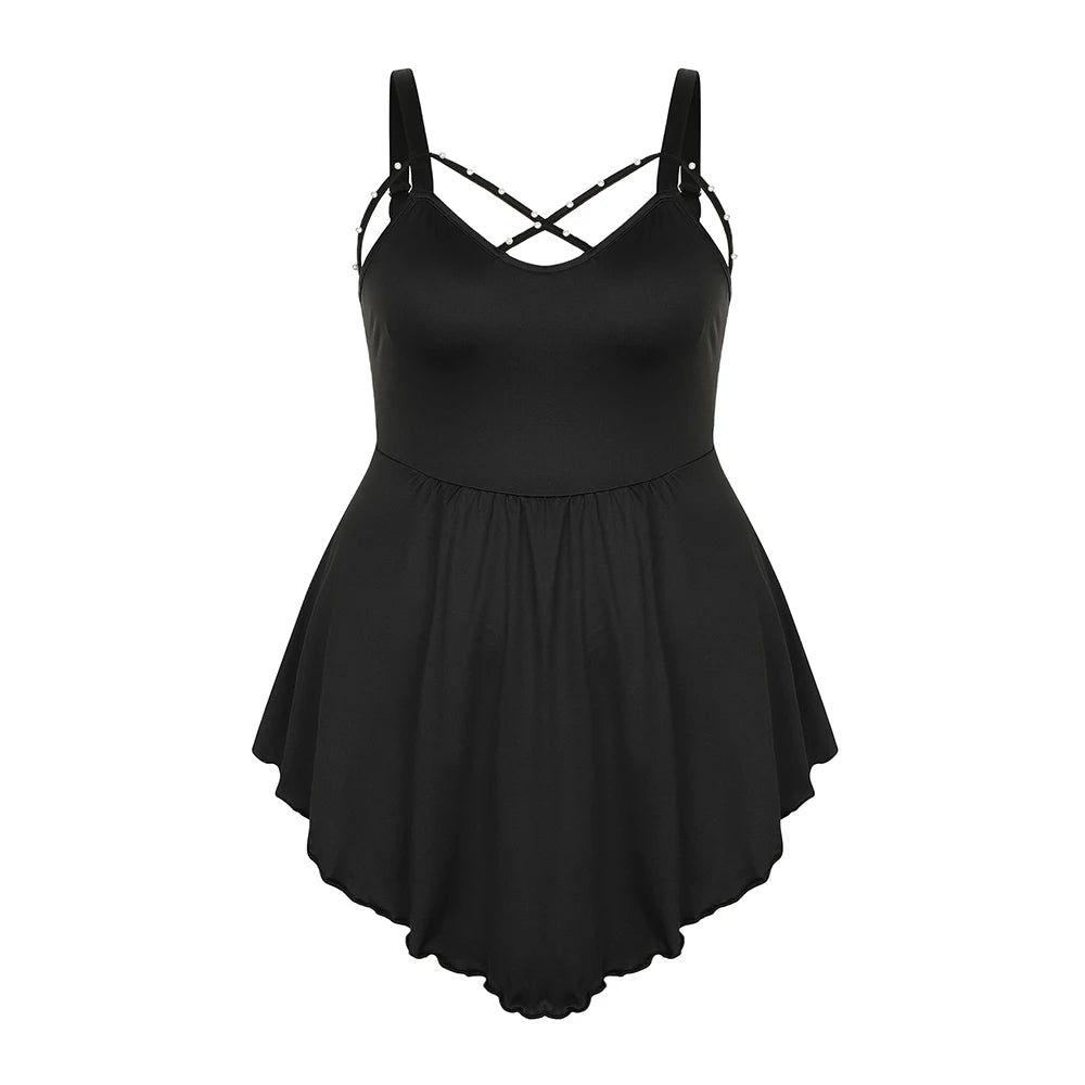 Women's 2-5XL Fashion Designer Irregular Singlets (Plus Size)