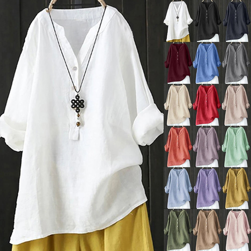 Women's 3-5XL Blouse Fashion Designer Long-Sleeve Tops (Plus Size)-Women's Fashion Designer Plus Size Long-Sleeve Tops-Women's fashion designer plus size clothes