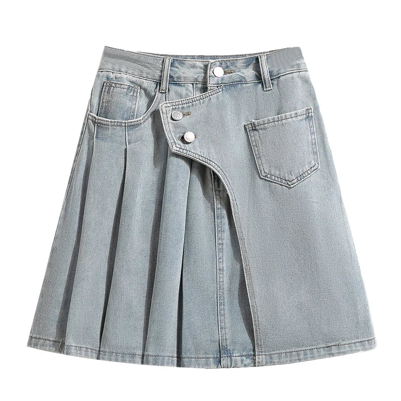 Women's A-line 2-5XL Denim Fashion Designer Mini Skirts (Plus Size)-Women's Fashion Designer Skirts-Women's fashion designer plus size clothes