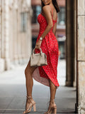 Women's A-Line Fashion Designer Backless Sleeveless Dresses (Midi)