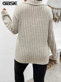 Women's Casual Ribbed Fashion Designer Knitted Cardigan (Plus Size)-Women's Fashion Designer Long-Sleeve Tops-Women's fashion designer plus size clothes