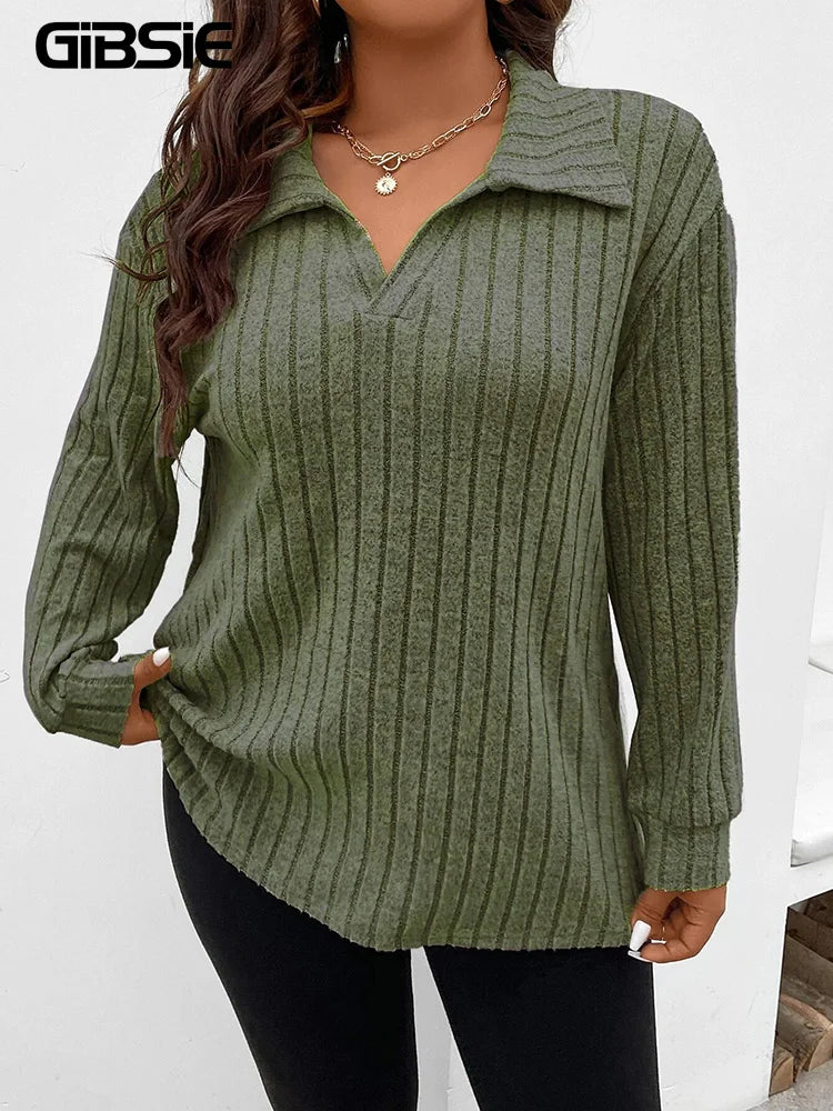 Women's Casual Ribbed Fashion Designer Knitted Cardigan (Plus Size)-Women's Fashion Designer Long-Sleeve Tops-Women's fashion designer plus size clothes
