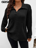 Women's Casual Ribbed Fashion Designer Knitted Cardigan (Plus Size)-Women's Fashion Designer Long-Sleeve Tops-Women's fashion designer plus size clothes