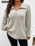 Women's Casual Ribbed Fashion Designer Knitted Cardigan (Plus Size)-Women's Fashion Designer Long-Sleeve Tops-Women's fashion designer plus size clothes