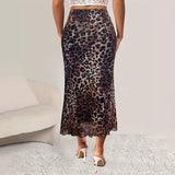 Women's Chiffon S-XL Fashion Designer Leopard Skirts (Midi)-Women's Fashion Designer Skirts-Women's fashion designer plus size clothes