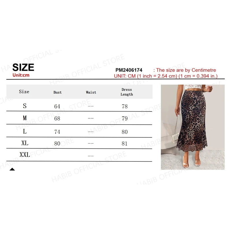 Women's Chiffon S-XL Fashion Designer Leopard Skirts (Midi)-Women's Fashion Designer Skirts-Women's fashion designer plus size clothes