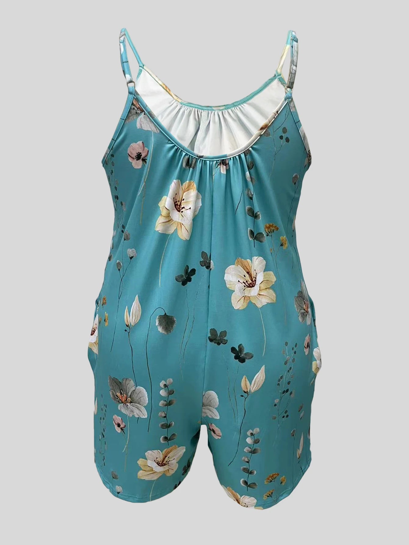 Women's Floral Designer Fashion 2-6XL Rompers Jumpsuits (Plus Size)-Women's Plus Size Fashion Designer Rompers / Jumpsuits-Women's fashion designer plus size clothes