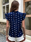 Women's Heart Shape Polka Dots Blouse Fashion Designer Tops T-Shirts