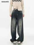 Women's High Waist Baggy Jeans Fashion Designer Pants