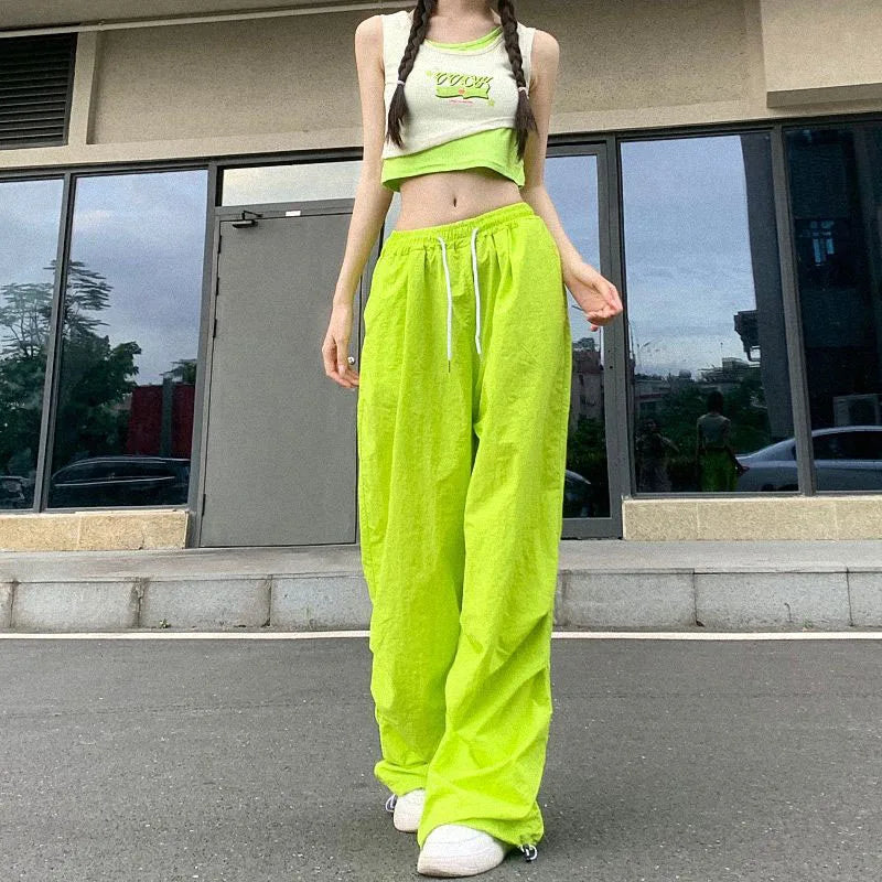Women's Parachute S-2XL Fashion Designer Wide Leg Cargo Pants-Women's Fashion Designer Leggings / Pants-Women's fashion designer plus size clothes