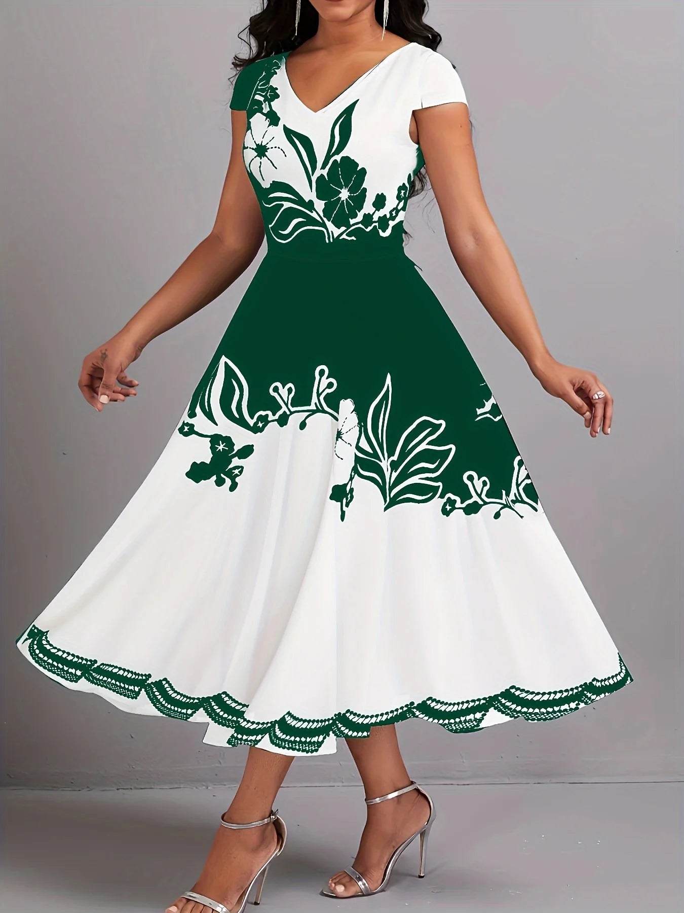 Women's Peplum Floral L-5XL Fashion Designer Long Dresses (Plus Size) –  International Women's Clothing