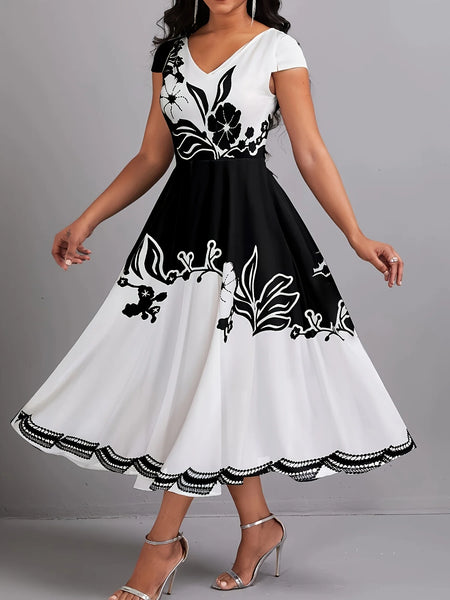 Women's Peplum Floral L-5XL Fashion Designer Long Dresses (Plus Size) –  International Women's Clothing