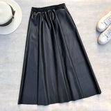 Women's A Line Fashion Designer PU Leather Long Skirts (Midi)