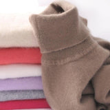Women's Cashmere Fashion Designer Knitted Turtleneck Jerseys (Plus Size)