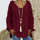 Women's Twist Knitted Fashion Designer Hooded Knitted Jerseys (Plus Size)