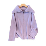 Women's Tops Fashion 4-9XL Designer Zipper High Stretch Cardigans (Plus Size)