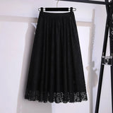 Women's Lace A-Line Fashion 4-8XL Designer Midi Skirts (Plus Size)