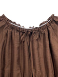 Women's Khaki Drawstring Fashion Designer L-5XL Long Dresses (Plus Size)
