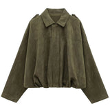 Women's Lapel Suede XS-L Fashion Designer Belted Jackets