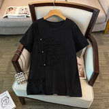 Women's Ruffled Blouse 4-9XL Fashion Designer T-Shirts (Plus Size)