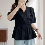 Women's Fashion Designer Shirts 3-5XL Striped Long-Sleeve Tops (Plus Size)