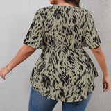 Women's Loose Designer Ruffled 1-5XL Fashion T-Shirts (Plus Size)