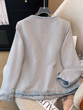 Women's Fashion Designer 5-9XL Designer Blue Gray Coats (Plus Size)