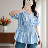 Women's Fashion Designer Shirts 3-5XL Striped Long-Sleeve Tops (Plus Size)