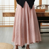 Women's Cotton Linen Designer Fashion Skirts (Long)