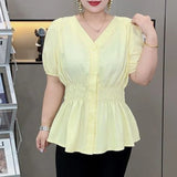 Women's Fashion Designer Shirts 3-5XL Striped Long-Sleeve Tops (Plus Size)