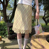 Women's Vintage Plaid XS-L Fashion Designer Harajuku Skirts (Midi)