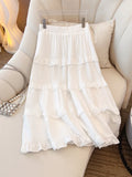 Women's Ruffle Layered Fashion Designer 5-9XL Midi Skirts (Plus Size)