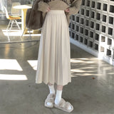 Women's Pleated High Waist Fashion Designer Skirts (Midi)