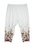 Women's Mid-Length 1-5XL Capri Floral Fashion Designer Pants