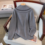 Women's Lapel Knitted Fashion Designer 4-9XL Cardigans (Plus Size)