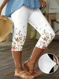 Women's Mid-Length 1-5XL Capri Floral Fashion Designer Pants