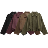 Women's Lapel Suede XS-L Fashion Designer Belted Jackets