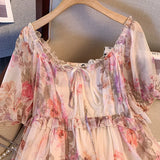 Women's Designer Chiffon Floral Blouse 5-9XL Fashion T-Shirts (Plus Size)