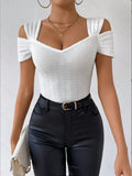 Women's Asymmetrical Strap Blouses Fashion Designer Top S-2XL T-Shirts