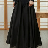 Women's Cotton Linen Designer Fashion Skirts (Long)