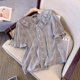 Women's Tops Plaid Blouse 5-9XL Fashion Designer T-Shirts (Plus Size)