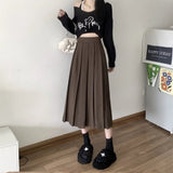 Women's Pleated High Waist Fashion Designer Skirts (Midi)
