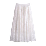 Women's Lace A-Line Fashion 4-8XL Designer Midi Skirts (Plus Size)