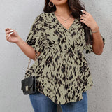 Women's Loose Designer Ruffled 1-5XL Fashion T-Shirts (Plus Size)