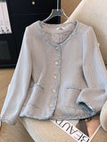 Women's Fashion Designer 5-9XL Designer Blue Gray Coats (Plus Size)
