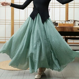 Women's Cotton Linen Designer Fashion Skirts (Long)