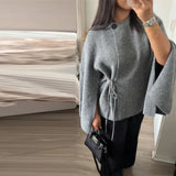 Women's Knitted Tops Fashion Designer Split Batwing Cardigans