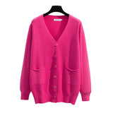 Women's Fashion 5-10XL Designer Knitted V Neck Cardigans (Plus Size)