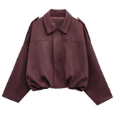 Women's Lapel Suede XS-L Fashion Designer Belted Jackets